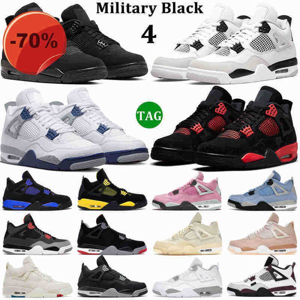 

4 basketball shoes for men women 4s military black cat university blue thunder white oreo midnight navy sail canvas mens trainers sports