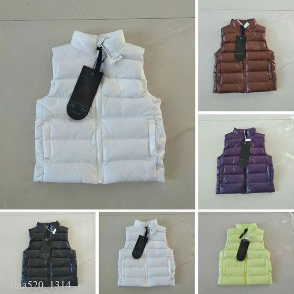 

kids luxury down coat canada/us style vest jacket's canadian style jacket women badge embroidery children winter warm vest's, Blue;gray