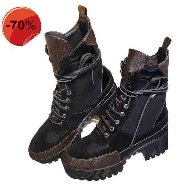 

luxury designer women boots ladies ankle boot fashion womens autumn winter high heel short platform leather booties, Black