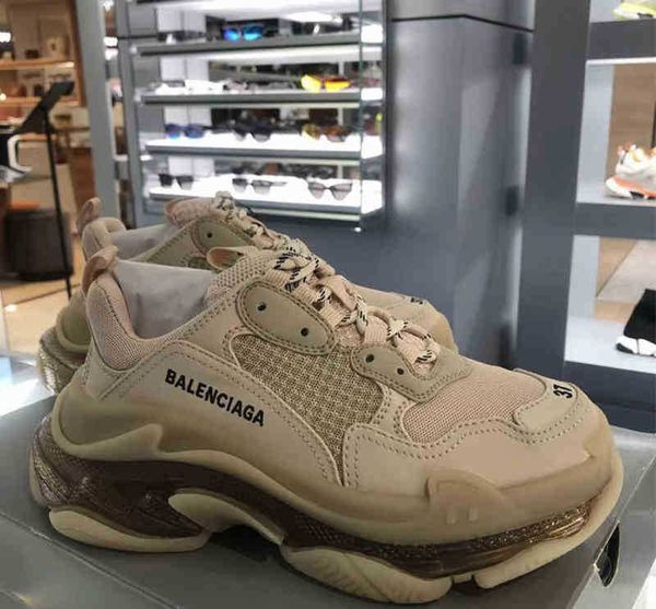 

balencaigass sneakers worn paris 2022 trendy thin thick soled air cushion daddy generation crystal b home