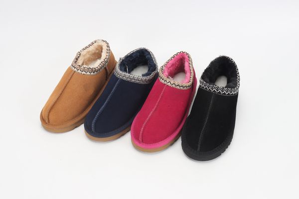 

tasman slipper warm shoes boots mini snow boot ankle boots australian classic winter full fur fluffy furry satin usa women 's kids boot, Black
