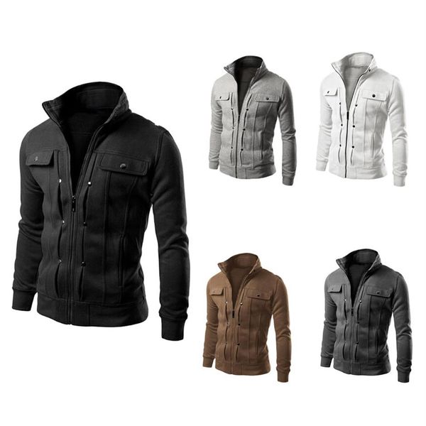 

whole-brand clothing 2020 mens sweatshirt fashion thick warm cotton slim male high-quality coat outerwear jacket tracksuits pl290k, Black