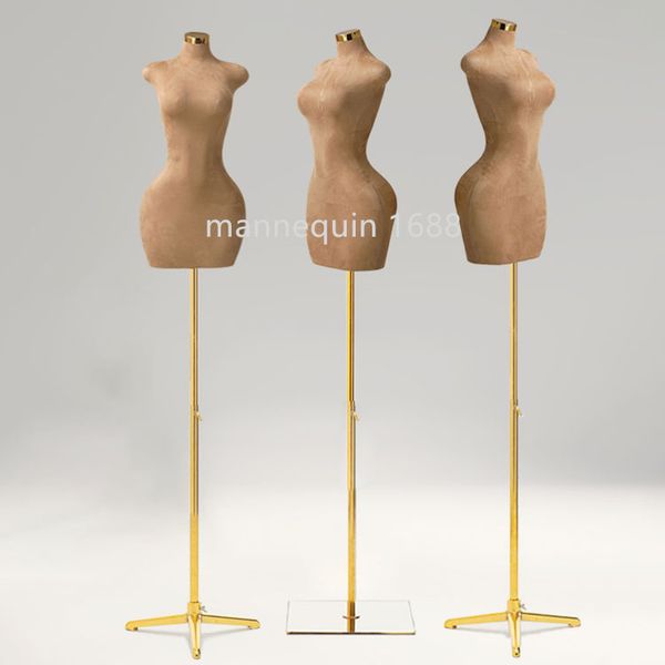

new design european and american fat mannequin plus size female mannequins half body clothes display big hips woman dummy model doll, Khaki