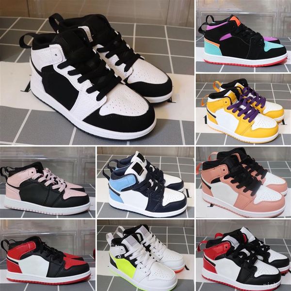 

whole children's fashion sneakers 1s store kids basketball shoes low s size 26-352629, Black