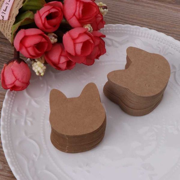 

jewelry boxes pcs/bag kraft paper packing earrings display tags cards l221021, Black;white