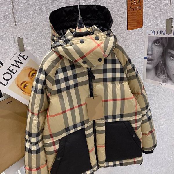 

designer mens womens down jacket hooded fourrure outerwear warm coat parkas warm thick puffer jackets causal fashion streetwear, Black