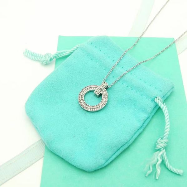 

luxury tiff blue box love heart necklace for woman couple ceramics 45cm red pink collarbone chain fashion girls jewelry womens designer, Silver