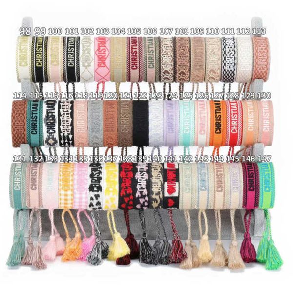 

luxury women's fashion bracelets brand d designer bangle jewelry embroidered word bracelet letter rope woven tassel simple trinket men, Golden;silver