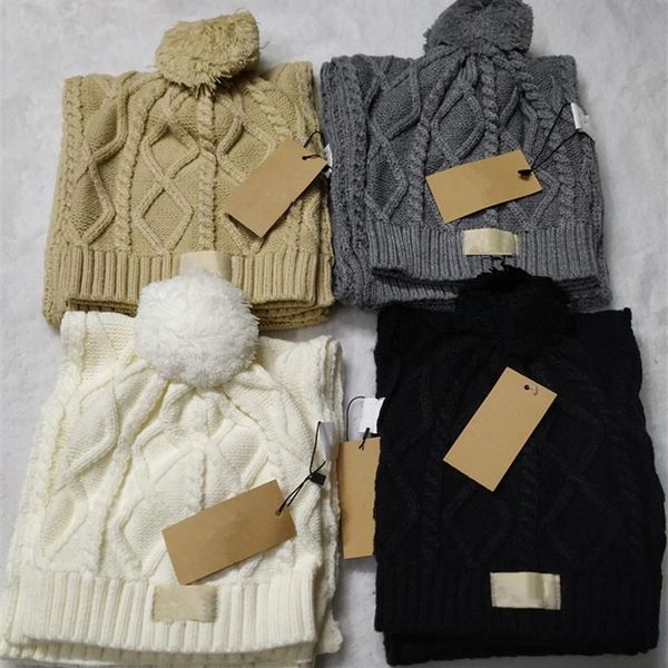 

mens designer scarves hats set women winter beanie knitted cap scarf outdoor ski sports mask beanies caps193f, Blue;gray