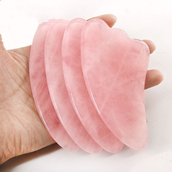 

rose quartz pink jade guasha board natural stone scraper chinese gua sha pad
