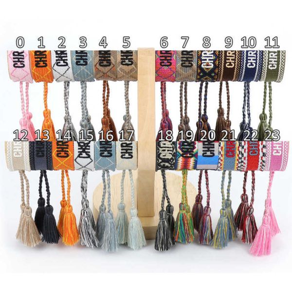 

fashion women's luxury bracelets designer brand d bangle jewelry embroidered word woven bracelet letter rope classic tassel girl men co, Golden;silver