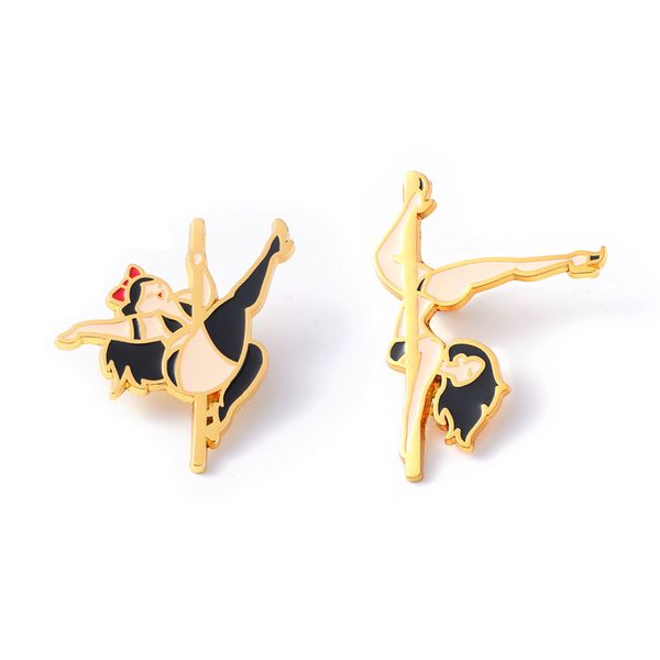 

girls dancing badge pole dance pin dancer brooches fashion jewelry lapel pins gift for women friends, Blue