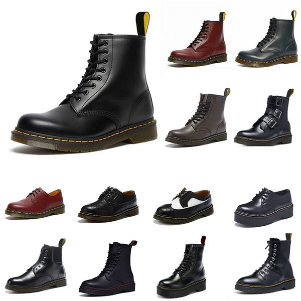 

designer boots high heel leather shoes men's women's snow boot black brown navy winter fall warm booties with fluff ankle half pla