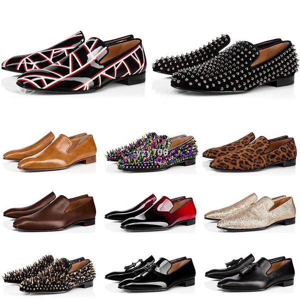 

red-bottoms sandal christians brand mens red designers loafers shoes women black brown suede patent leather rivets glitter fashion dre kpg
