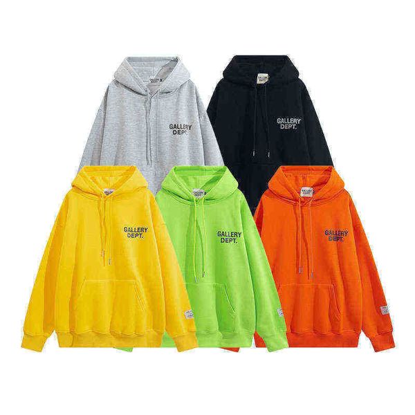 

men's hoodies sweatshirts galleryes trendy streetwear alphabet basic and women's lovers' hoodie, Black