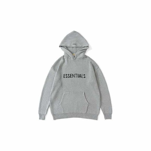 

2022 hoodie essentials seventh collection knitting hoodies men women hiphop streetwear sweatshirt thick cotton knit hoodie, Black