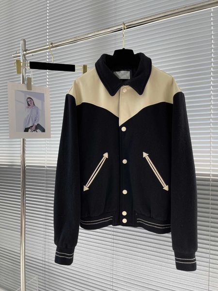 

jackets womens wool fabric shoulder joint leather lapel short coats custom-made velvet ribbed metallic finish buttons brand outerwear fashio, Black;brown