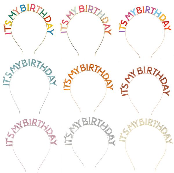 

headbands birthday party it's my birthday rainbow hoop crown headwear, Silver