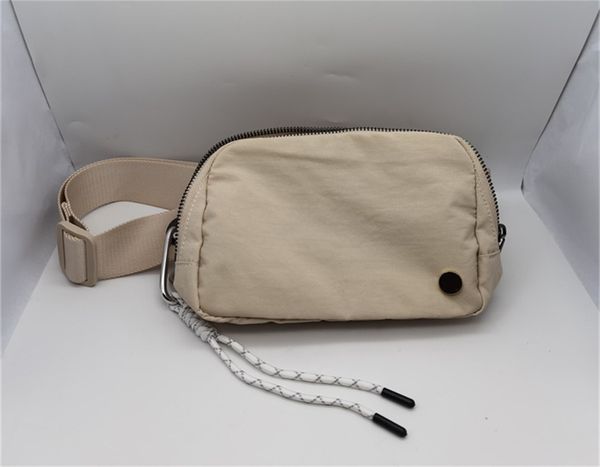 

lu outdoor belt bags women men waist bag with metal gym elastic adjustable strap zipper fanny pack 5 colors