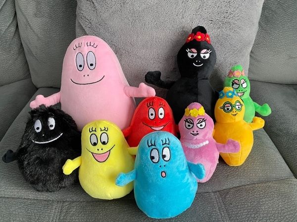 

Rare 9pcs family Barbapapa and Barbamama Plush Doll Toy 220217, Black