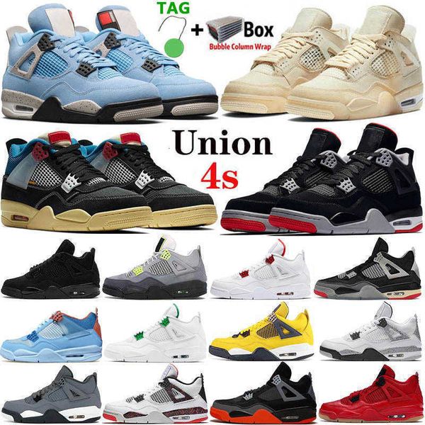 

shoes dr jumpman 4 4s mens basketball university blue bred white x sail sports sneakers metallic purple women trainers shoe, Black