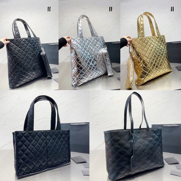 

designer bags quilted shoulder bag shimmer large tote bag diamond lattice women large capacity clutch crossbody handbags genuine leather let
