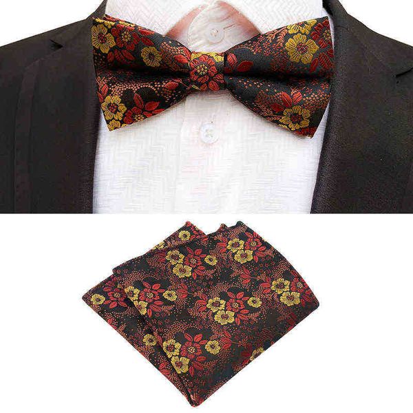 

linbaiway bowtie handkerchief set for men suit wedding butterfly male shirt accessories handkerchief bow set custom j220816, Blue;white