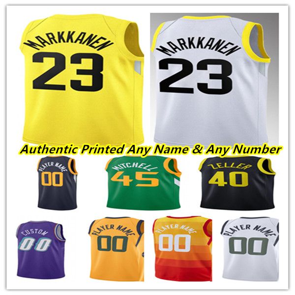 

pressed lauri markkanen basketball jerseys clarkson collin sexton malik beasley kelly olynyk mike conley rudy gay walker kessler jarred vand, Black;red