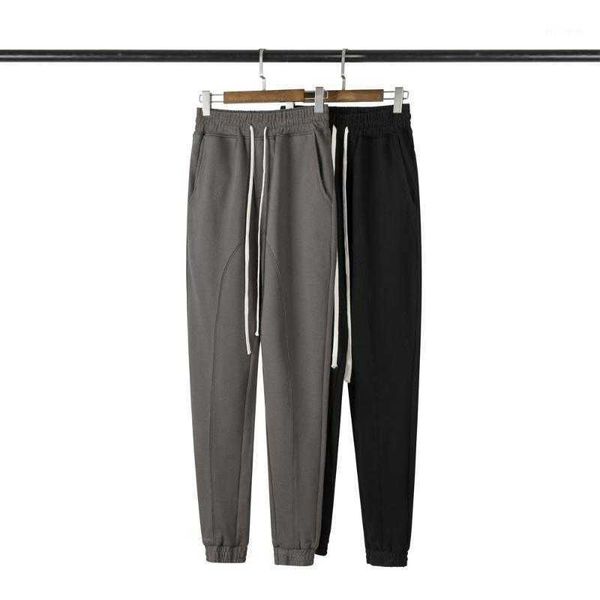 

men's pants autumn collection men casual cotton skater fit cargo pencil elastic waist drawstring streetwear track, Black