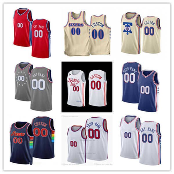

philadelphia''76ers''custom men women youth joel 21 embiid 1 james harden 0 tyrese maxey 12 tobias harris 5 montrezl har, Black;red