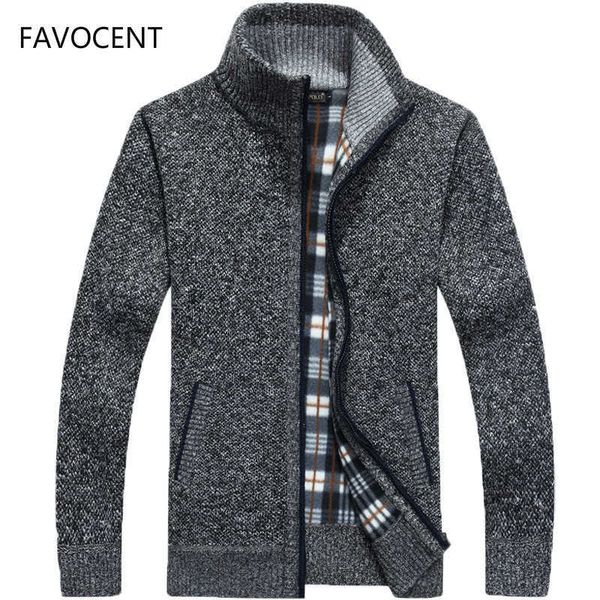 

men's wool blends 2022 autumn-winter sweater coat faux fur jacket men zipper thick knitted, Black
