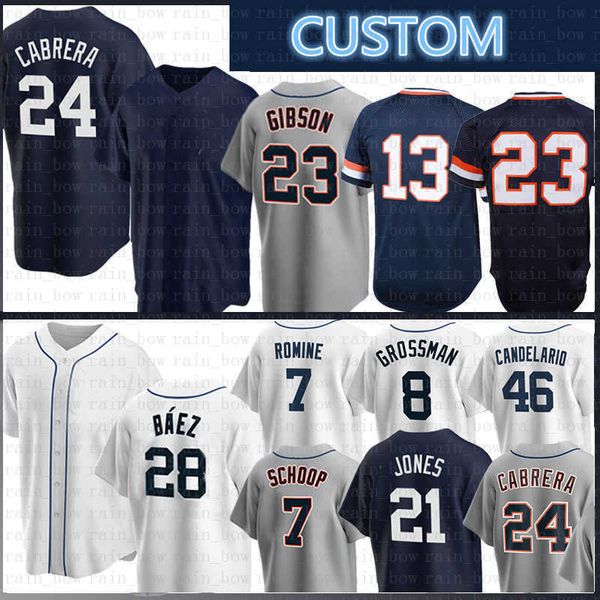 

custom baseball jersey 28 javier baez 24 miguel cabrera kirk gibson tucker barnhart jacoby jones dustin garneau jake rogers jonathan schoop, Blue;black