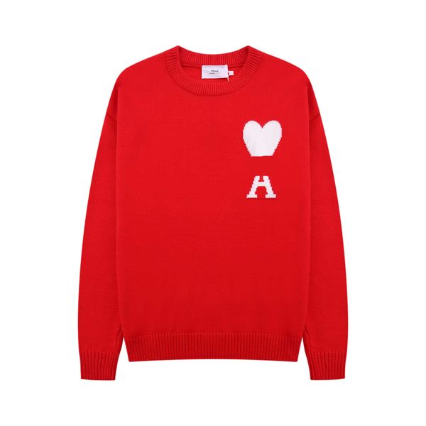 

men's sweaters designer amis love classic jacquard embroidery round neck loose knit men women rs fashion afzy, White;black
