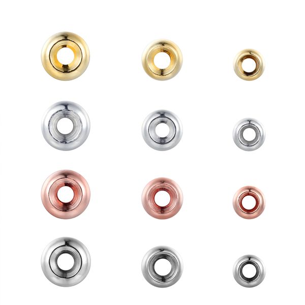 

4/5/6mm gold plated brass donut beads bracelet metal spacer beads jewelry making supplies wholesale, Black