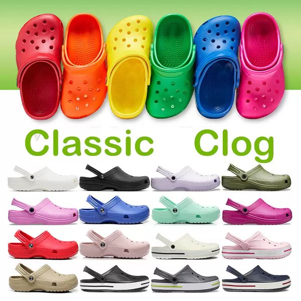 

size m4-m11 crocs clog buckle designer sandals slippers crocs slides classic mens triple black white khaki navy blue waterproof shoes nursin