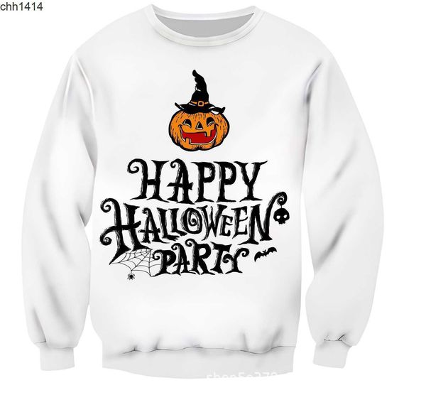 

fashion halloween 3d digital printing loose fashion comfortable essentials autumn round neck sweater for men, Black