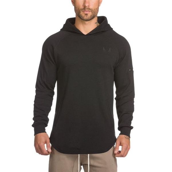 

mens fashion brand hoodies gyms fitness bodybuilding sweatshirt pullover sportswear male leisure jacket clothing new278i, Black