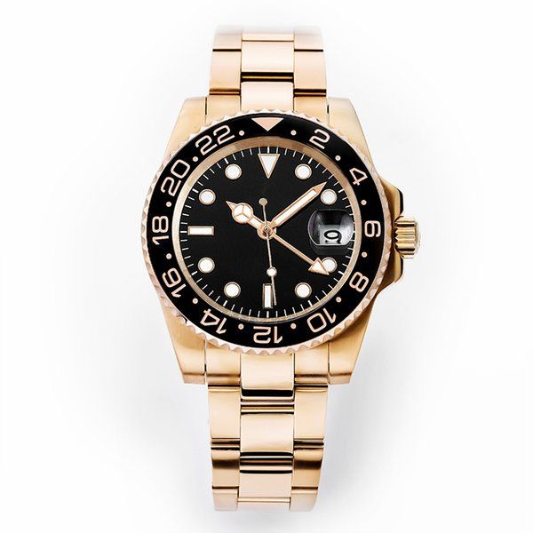 

mens/womens watches gmt watch automatic mechanical 40mm 904l stainless steel blue black ceramic sapphire glass ceramic coke beze, Slivery;brown