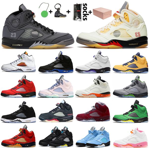 

with box 2022 jumpman 5 5s basketball shoes size eur 36-47 women mens sail burgundy black muslin unc racer blue aqua dj khaled x we the rag