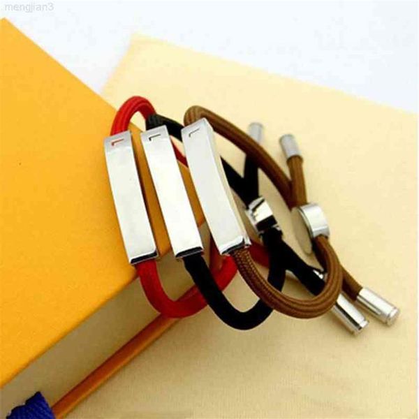 

bracelet men's titanium steel black red bracelets couple elbow hand rope fashion jewelry five colors2670, Golden;silver