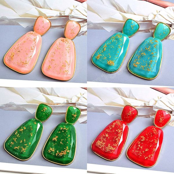 

long resin dangle earrings for women gold color geometric oval resin earring statement accessories jewelry brincos, Silver