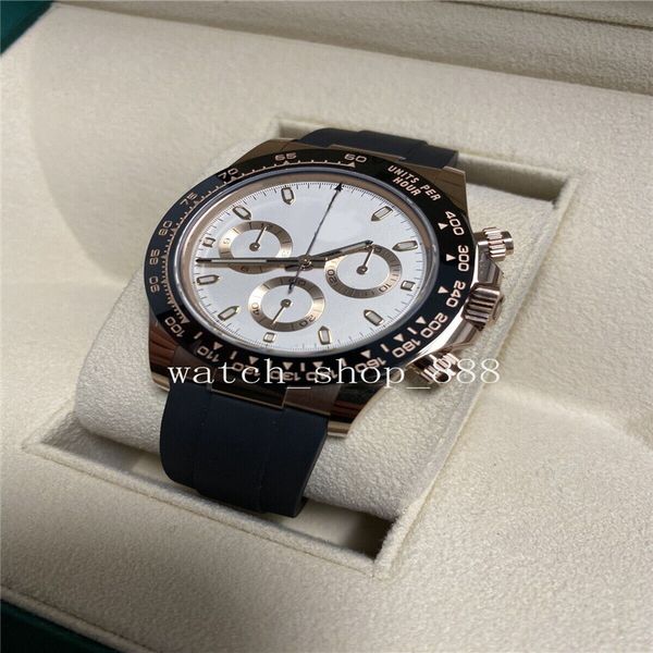 

wristwatches 40mm cosmograph black dial 12.4mm thickness 904l box papers ceramic chronograph working cal. cal.4130 full set mens watch116500, Slivery;brown