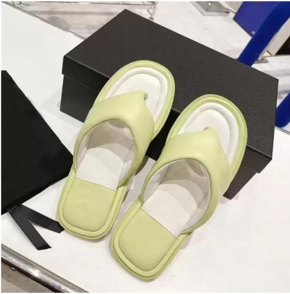 

flip flops soft sheepskin stitched summer new bread versatile simple and comfortable contrast slippers, Black