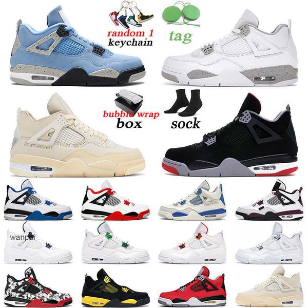 

with original box 4 white oreo men women basketball shoes 4s university blue fire red black cat mens trainer s air jordas jorden shoe