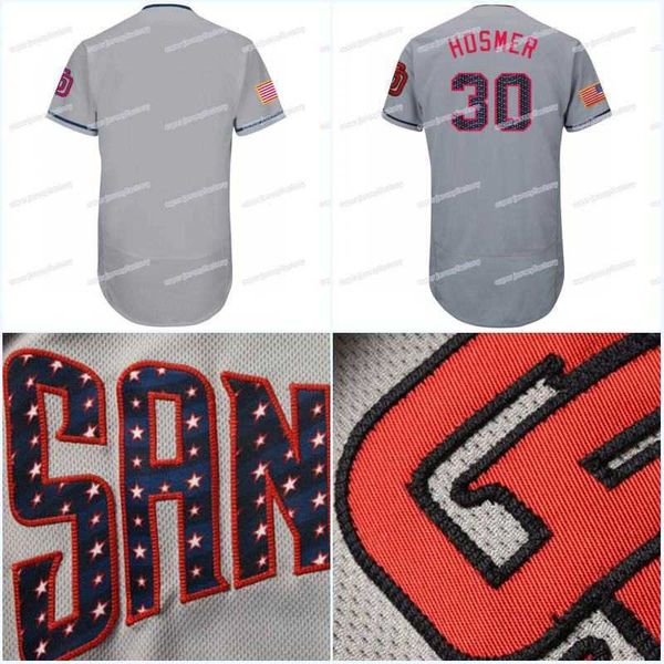 

2018 stars stripes men 30 eric hosmer 2 jose pirela 4 wil myers 18 austin hedges 55 matt strahm 88 phil maton 46 lauer baseball jerseys, Black
