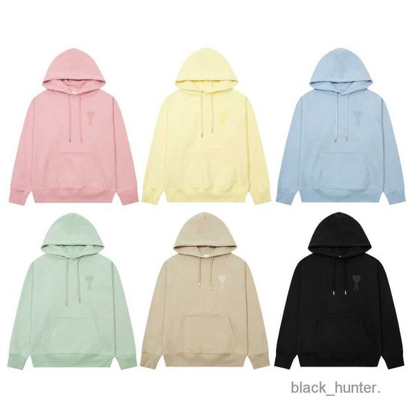 

amis designer men's hoodies luxury fashion sweatshirts love embroidery shirt loose casual men women's sweater coat, Black