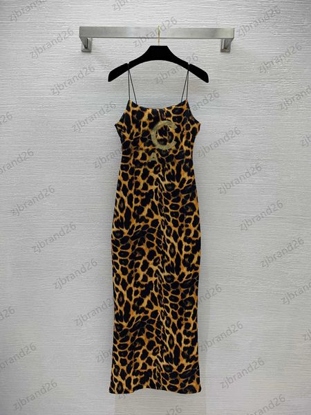 

s-xxl large size dress for women slip dress gilding letters logo slim sling dresses stretch fabric sheath leopard 3 colors summer designer w, Black;gray