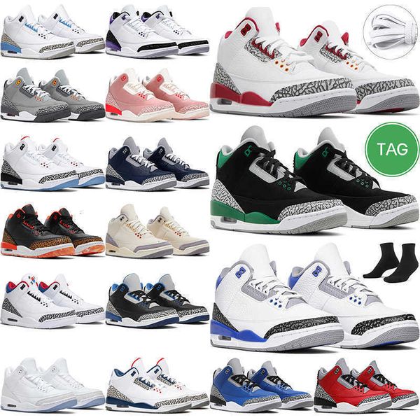 

3s men women basketball shoes 2022 cardinal red racer blue black cement rust pink throw line fire unc mens trainer sports sneakers