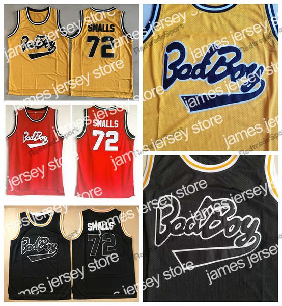 

college basketball wears mens biggie smalls jersey notorious b.i.g. bad boy basketball jerseys black red white #72 stitched shirts