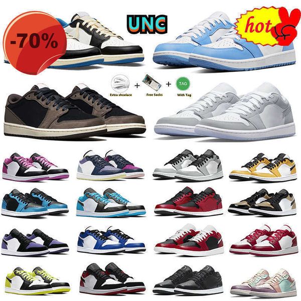 

2022 1 low mens basketball shoes 1s sneakers white camo light smoke wolf grey fragment unc panda royal court purple game royal mocha men